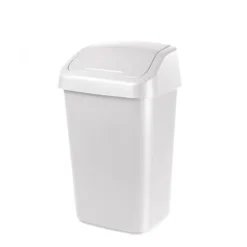 Poubelle à couvercle basculant style moderne 25 litres - Blanc