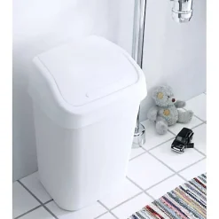 Poubelle à couvercle basculant style moderne 25 litres - Blanc