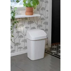 Poubelle à couvercle basculant style moderne 25 litres - Blanc