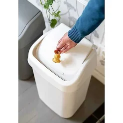 Poubelle à couvercle basculant style moderne 25 litres - Blanc