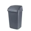 Poubelle à couvercle basculant style moderne 10 litres - Gris