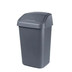 Poubelle à couvercle basculant style moderne 10 litres - Gris