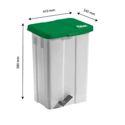 Poubelle à pédale 50 L - couvercle vert