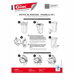 Poubelle à pédale 50 L - couvercle vert
