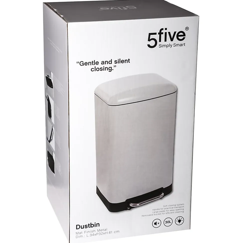 Poubelle à pédale Ariane 5Five blanche 30 L