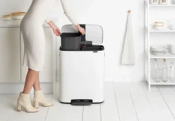 Poubelle à pédale Brabantia Bo Waste Bin 2 x 30 L blanc