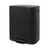 Poubelle à pédale en métal noir Brabantia BO 2 x 30 L