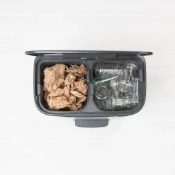 Poubelle à pédale en métal noir Brabantia BO 2 x 30 L