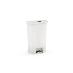 Poubelle à Pédale Frontale Large Blanche 50L Slim Jim Step-On - Rubbermaid