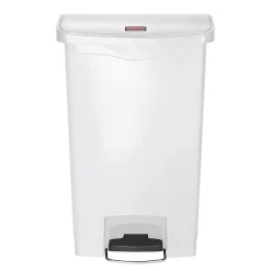 Poubelle à Pédale Frontale Large Blanche 50L Slim Jim Step-On - Rubbermaid
