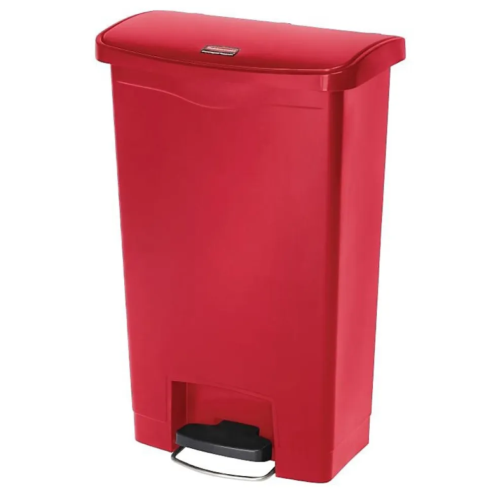 Poubelle à Pédale Frontale Slim Jim Rouge 50L - Rubbermaid