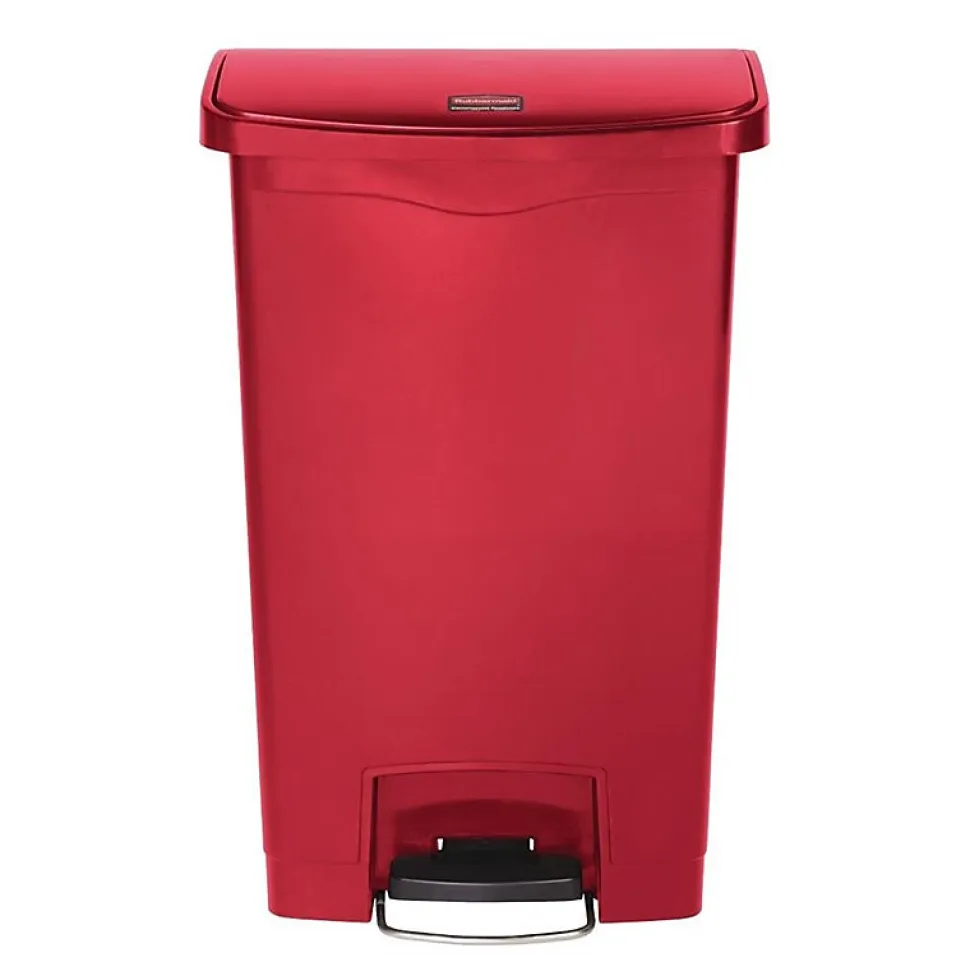 Poubelle à Pédale Frontale Slim Jim Rouge 50L - Rubbermaid
