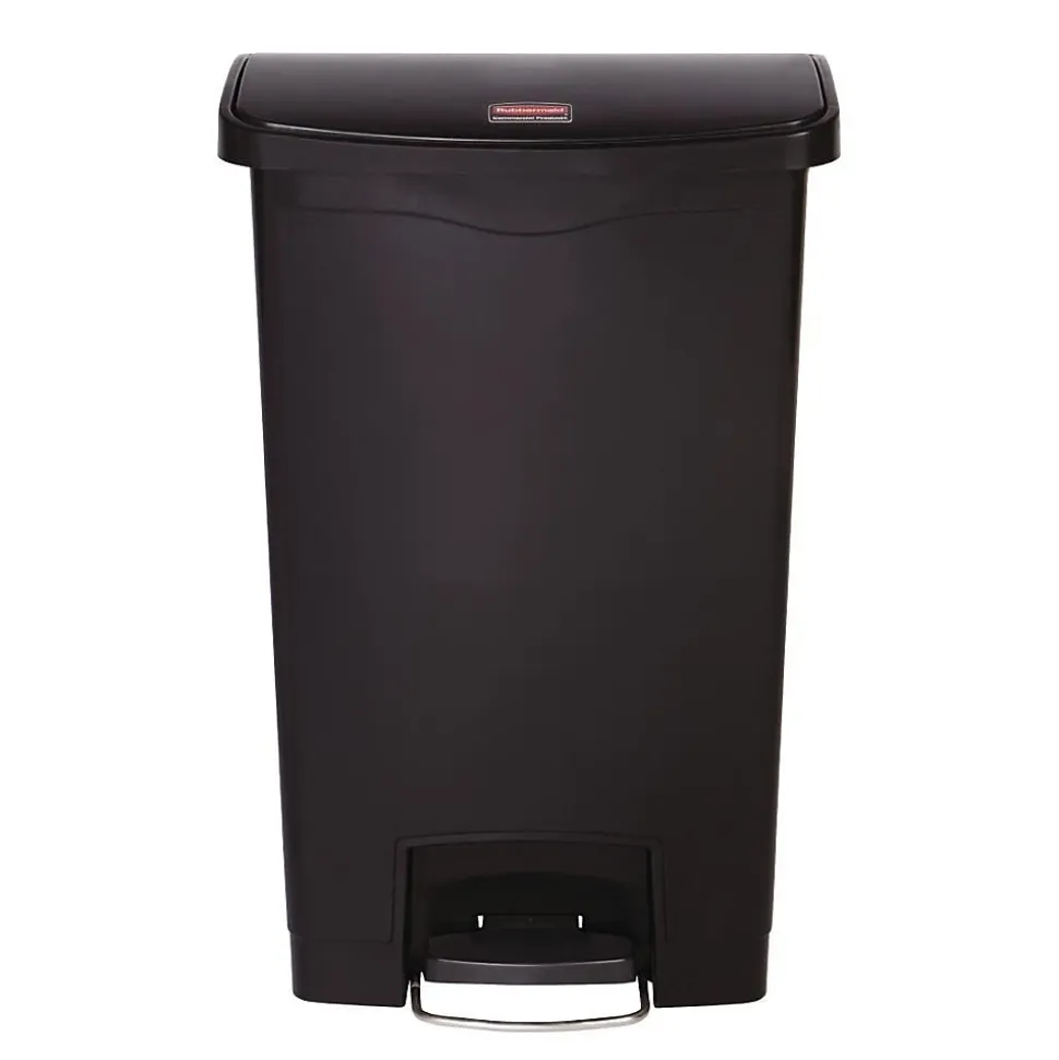 Poubelle à Pédale Frontale Noire 50L Slim - Rubbermaid
