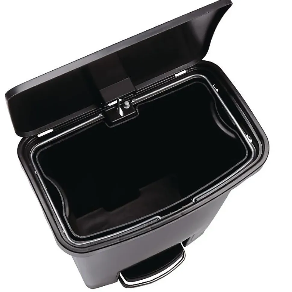 Poubelle à Pédale Frontale Noire 50L Slim - Rubbermaid