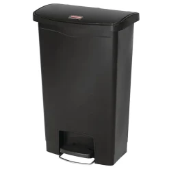 Poubelle à Pédale Frontale Noire 50L Slim - Rubbermaid