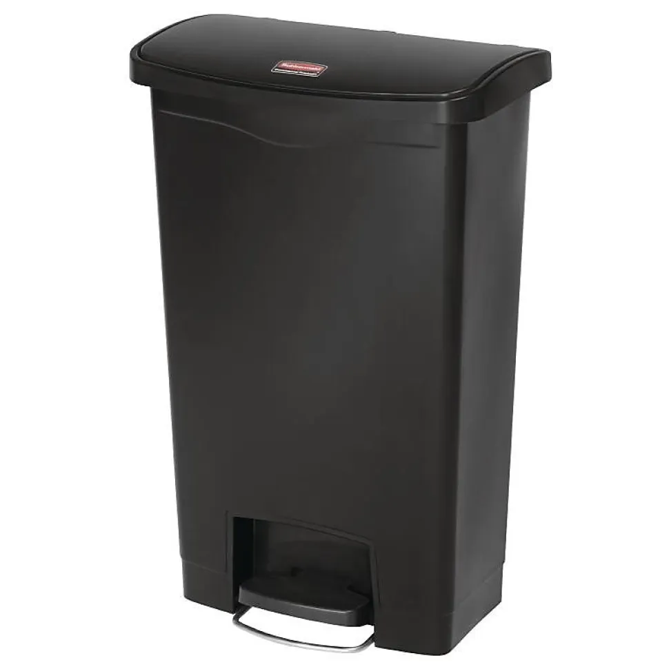Poubelle à Pédale Frontale Noire 50L Slim - Rubbermaid