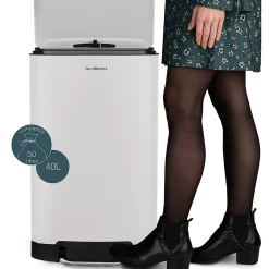 Poubelle à pédale 30L, white edition - 828