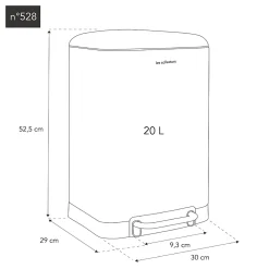 Poubelle à pédale 20L, white edition - 528