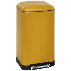 Poubelle à pédale rectangle Ariane 5Five 30L jaune