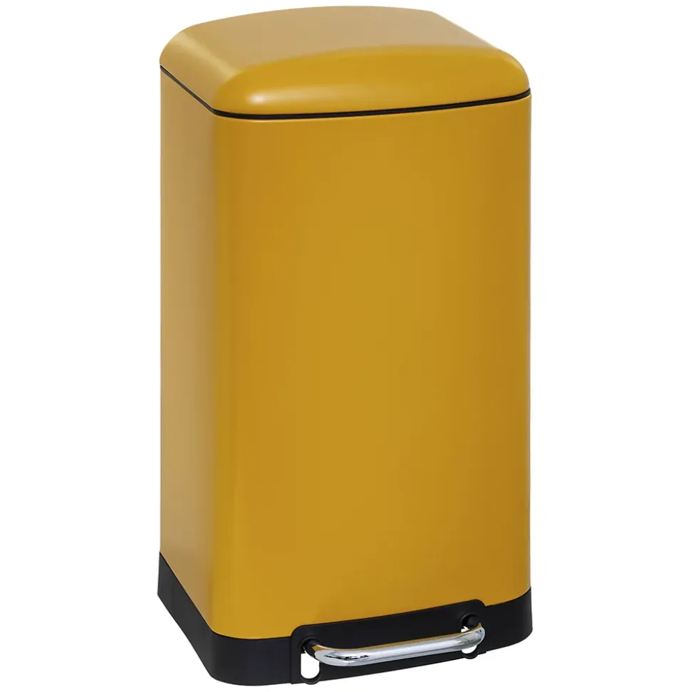 Poubelle à pédale rectangle Ariane 5Five 30L jaune
