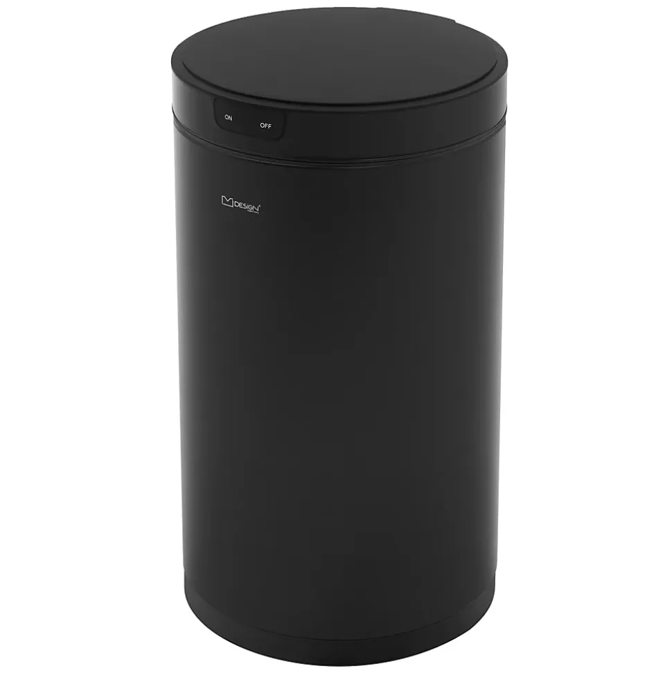 Poubelle automatique avec capteur ML-Design 30L noir aspect mat avec anneau de maintien pour sac