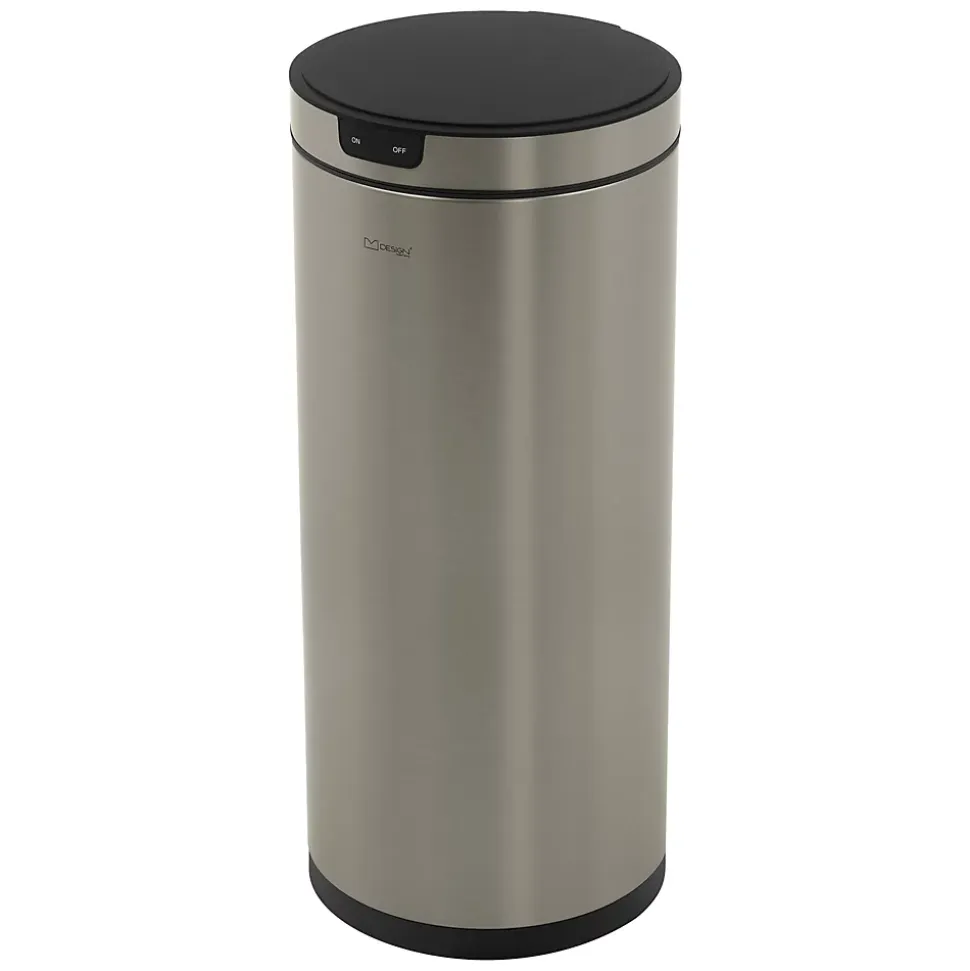 Poubelle automatique avec capteur ML-Design 40L argenté en inox avec anneau de maintien pour sac