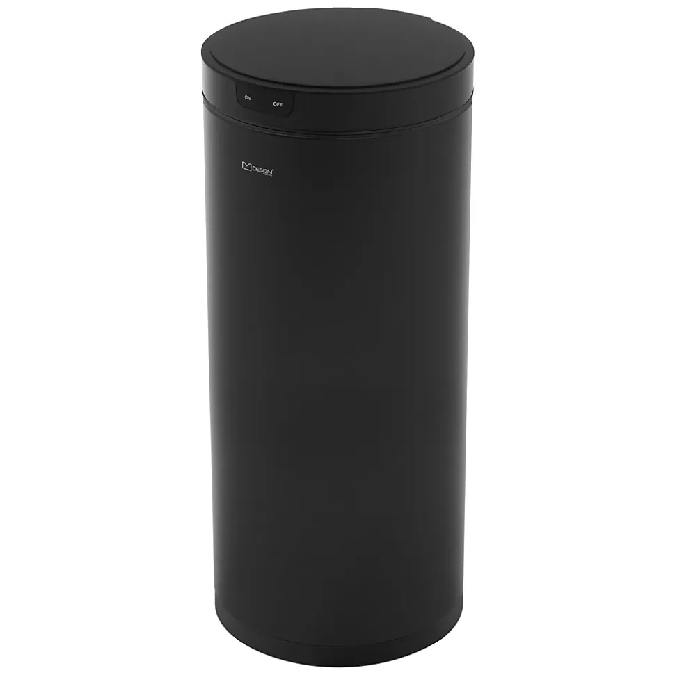 Poubelle automatique avec capteur ML-Design 40L noir aspect mat avec anneau de maintien pour sac