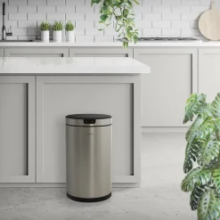Poubelle automatique avec capteur ML-Design 30L argenté en inox avec anneau de maintien pour sac