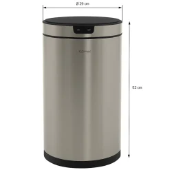 Poubelle automatique avec capteur ML-Design 30L argenté en inox avec anneau de maintien pour sac