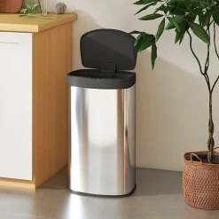 Poubelle automatique détecteur de mouvement 55L acier inox. brossé