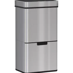 Poubelle automatique détecteur de mouvement poubelle tri selectif 3 bacs capacité totale 72L acier inox. brossé