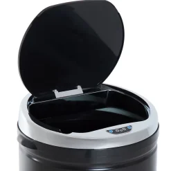 Poubelle automatique détecteur de mouvement 50L bac amovible acier inox. noir