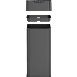 Poubelle automatique inox SILVERLAKE noir 70L