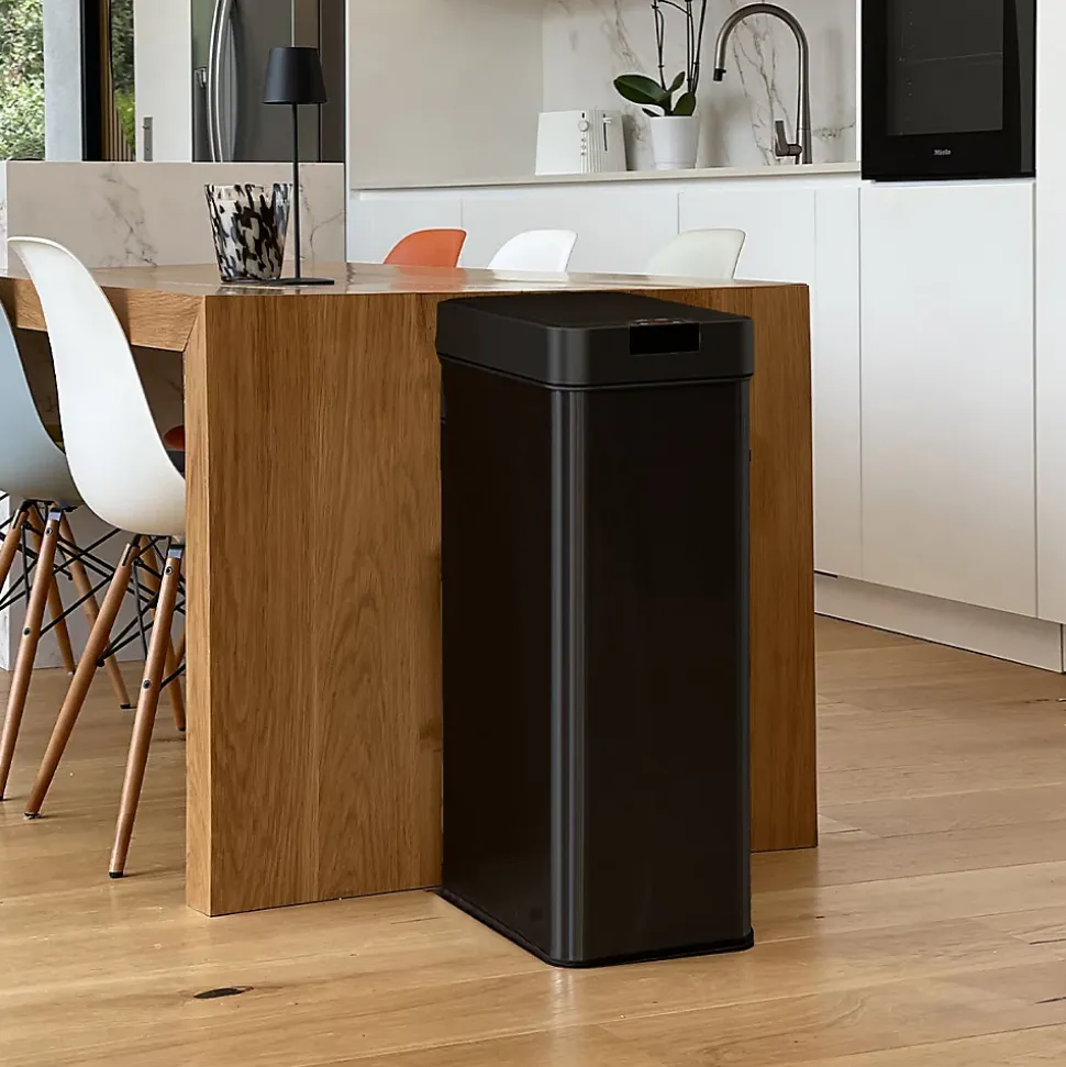 Poubelle automatique inox SILVERLAKE noir 70L