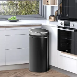 Poubelle automatique 42L - capteur de mouvement - bac interne amovible - acier inox noir