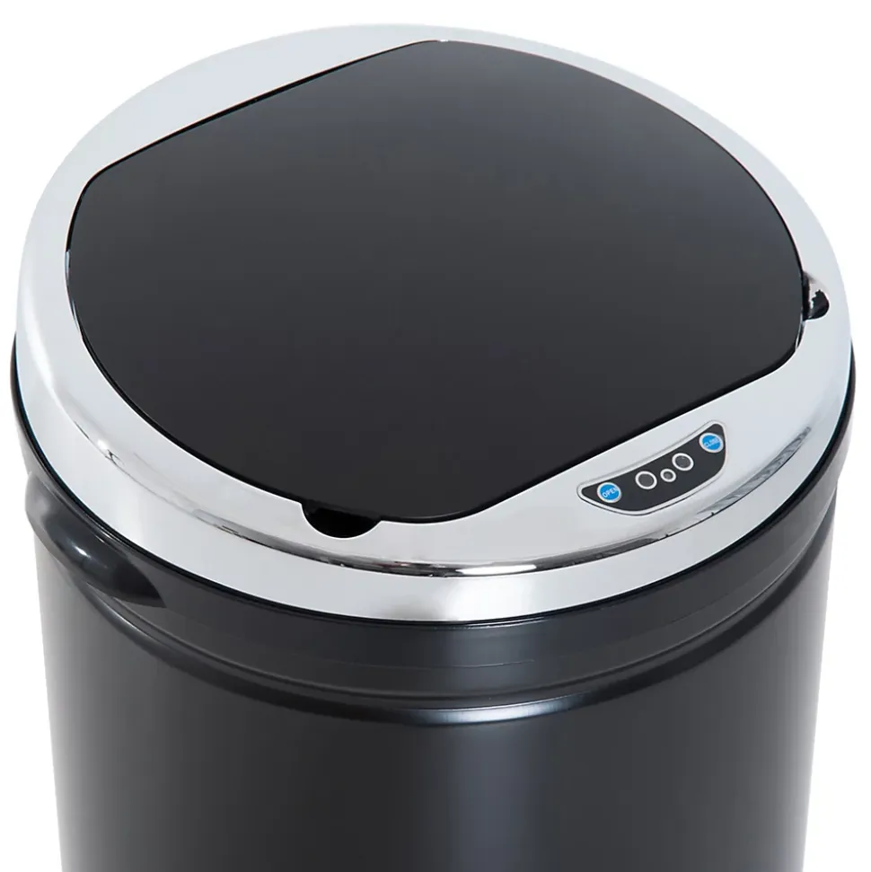 Poubelle automatique 42L - capteur de mouvement - bac interne amovible - acier inox noir