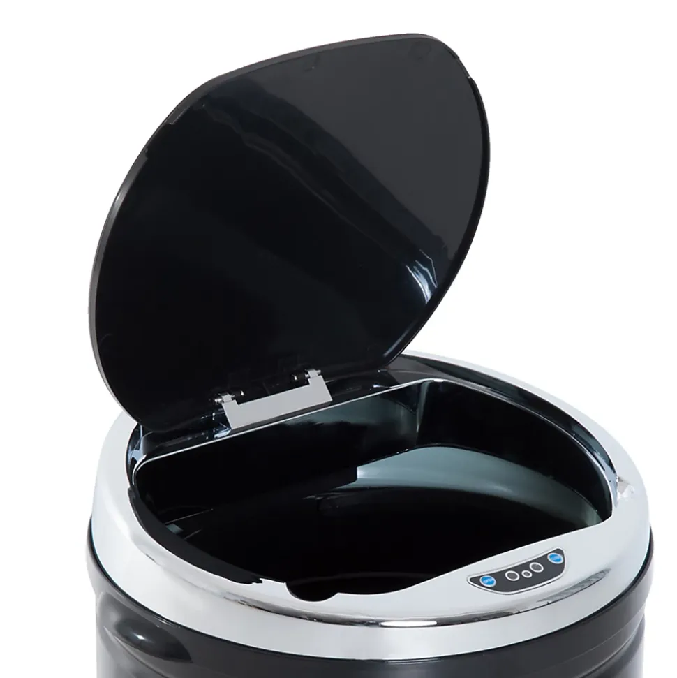 Poubelle automatique 42L - capteur de mouvement - bac interne amovible - acier inox noir