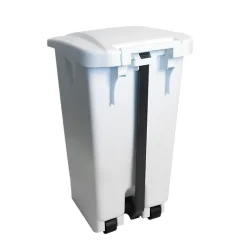 Poubelle éco à pédale 60 L - couvercle blanc