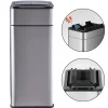 Poubelle cuisine automatique latérale - Ouverture papillon - Inox SS304 - 60L - Piles ou batterie