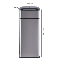 Poubelle cuisine automatique latérale - Ouverture papillon - Inox SS304 - 60L - Piles ou batterie