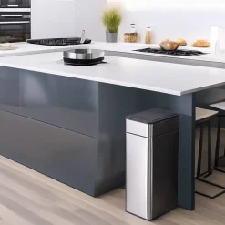 Poubelle cuisine automatique latérale - Ouverture papillon - Inox SS304 - 60L - Piles ou batterie