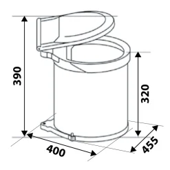 Poubelle cuisine BEN - poubelle encastrable 32 litres