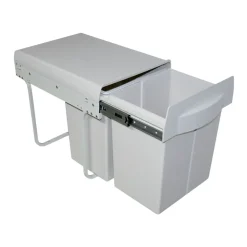 Poubelle cuisine blanc POPPY - poubelle encastrable 2 x 20 litres