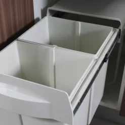 Poubelle cuisine blanc POPPY - poubelle encastrable 2 x 20 litres