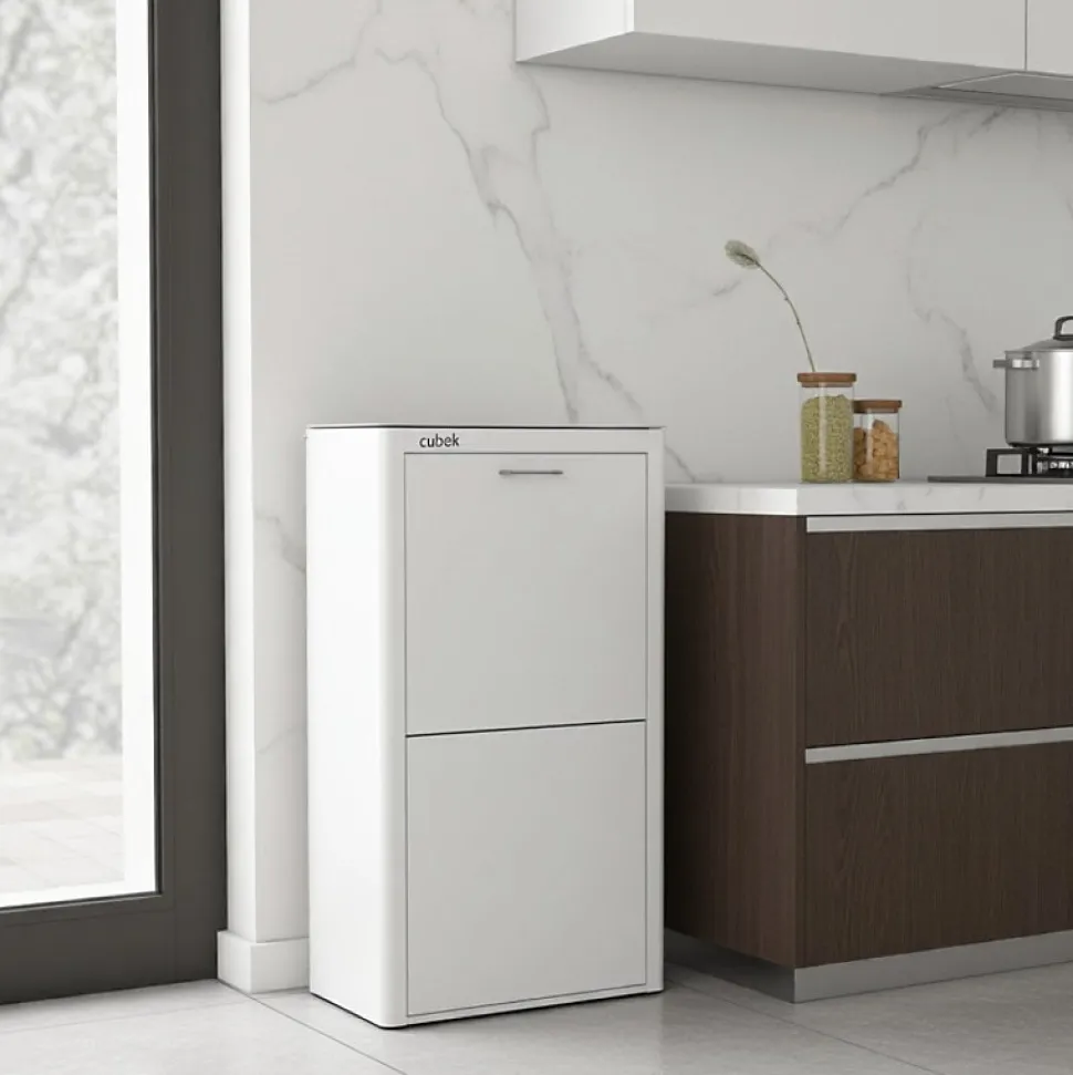 Poubelle cuisine de tri sélectif CUBEK, 4 compartiments de 20 litres.