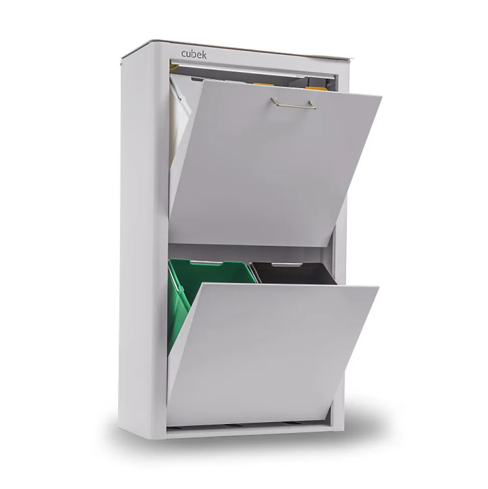Poubelle cuisine de tri sélectif CUBEK, 4 compartiments de 20 litres.