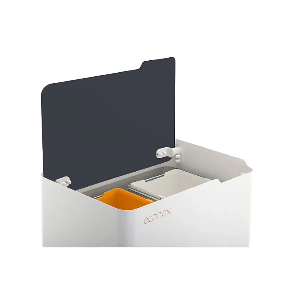 Poubelle cuisine ergonomique, fonctionnelle et élégante, 2 x 20 litres, ECOBOX NOA