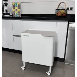 Poubelle cuisine ergonomique, fonctionnelle et élégante, 2 x 20 litres, ECOBOX NOA