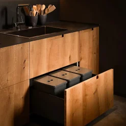 Poubelle cuisine SERAVA 48 L - poubelle de tri 3 x 16 litres