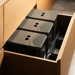 Poubelle cuisine SERAVA 48 L - poubelle de tri 3 x 16 litres